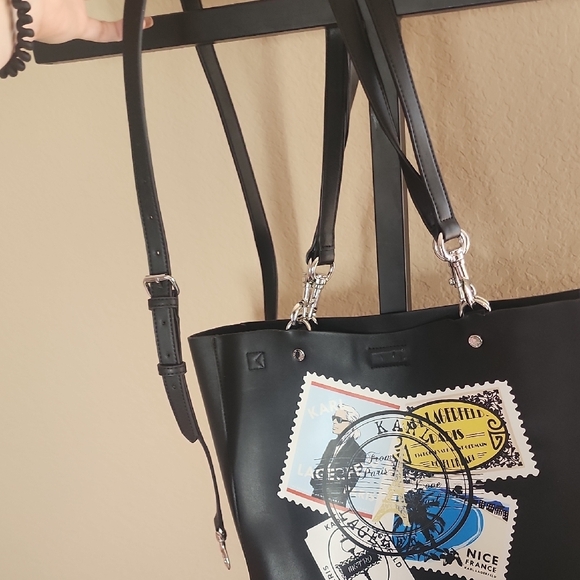 Chic Black Tote with Stamp Design